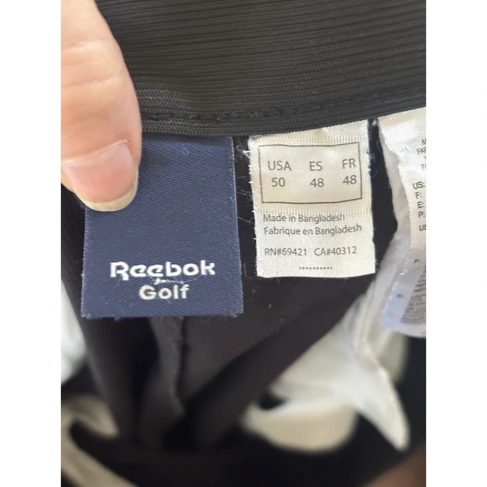 Reebok Golf Shorts‎ Mens 46x9 Black Pleated Stretch Performance Activewear
